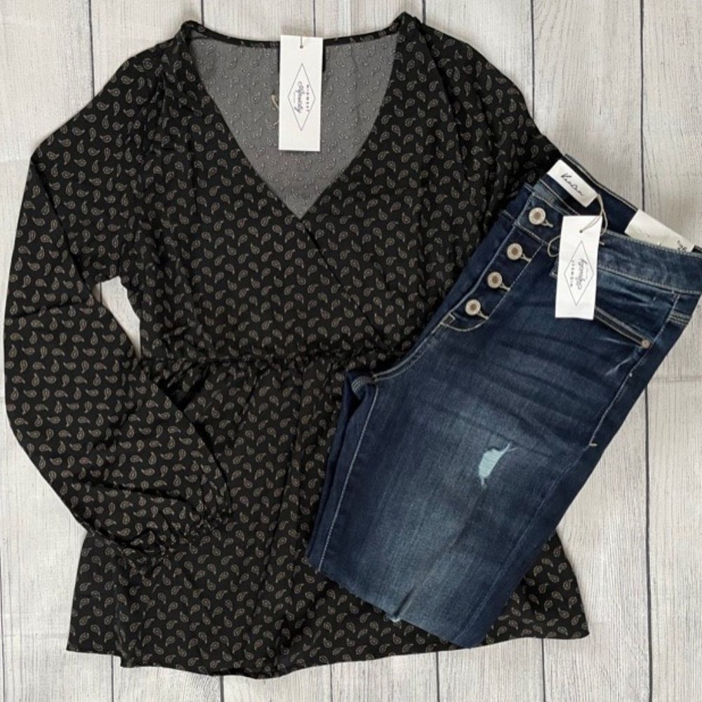 Paisley Surplice Top